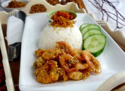 Citra's Home Diary: Nasi Udang Sambal ala Bu Rudi / Indonesian Shrimp rice with garlic sambal