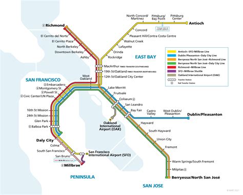 Map Of Bart In San Francisco - County Map Of Texas