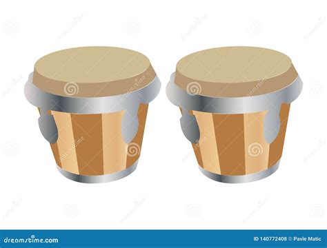 Bongo, Drums, Guitar And Other Musical Instruments. Vector ...