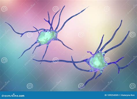 Neuron, brain cell stock illustration. Illustration of cell - 109254505