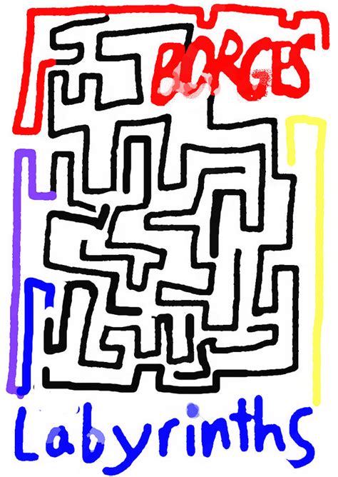 Jorge Luis Borges Labyrinths New Drawing by Paul Sutcliffe - Fine Art ...