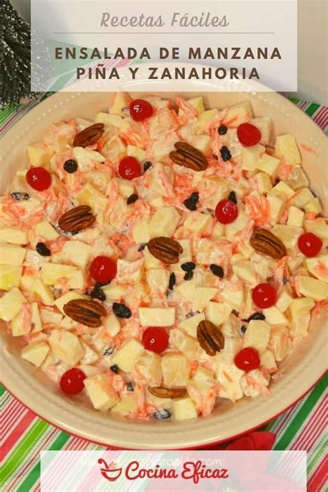 Ensalada de Manzana, Piña y Zanahoria - Cocina Eficaz