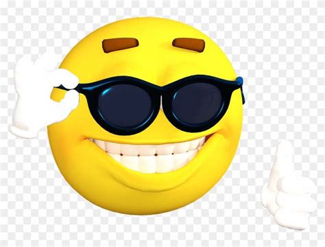 a smiley face wearing sunglasses giving the thumbs up