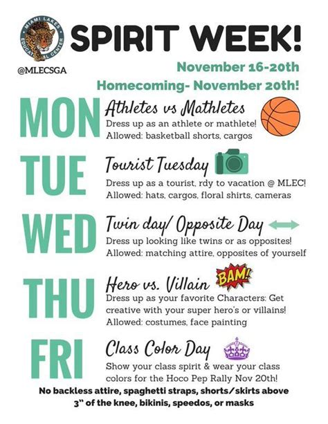 Spirit Week Themes, Spirit Day Ideas, Spirit Weeks, Student Council Activities, School ...