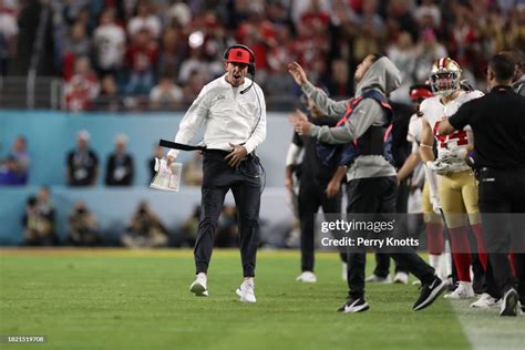 San Francisco 49ers head coach Kyle Shanahan reacts after a play ...