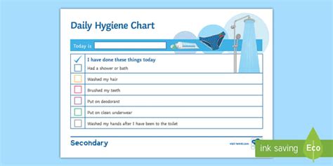 Daily Hygiene Tick List Worksheet / Worksheet (teacher made)