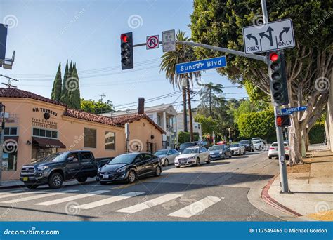 Sunset Blvd in Los Angeles editorial photo. Image of architecture ...