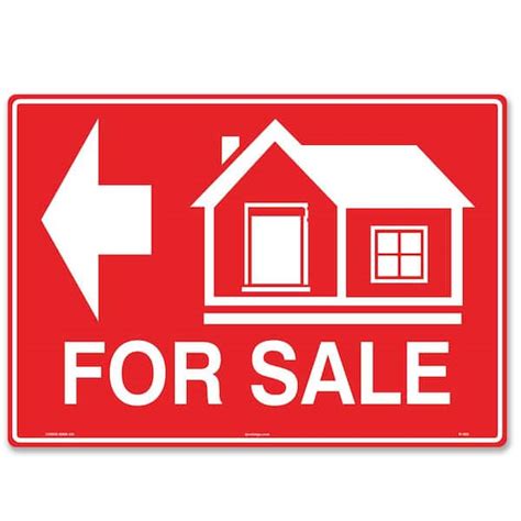 Lynch Sign 14 in. x 10 in. House For Sale Sign (Left Arrow) Printed on More Durable Longer ...