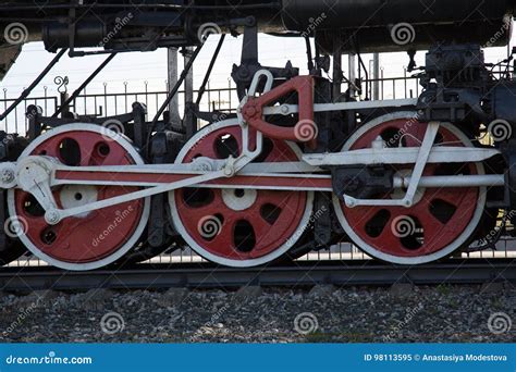 Wheel Old Railroad Locomotive Closeup Stock Image - Image of retro ...