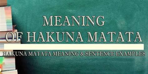 Hakuna Matata Meaning & Sentence Examples