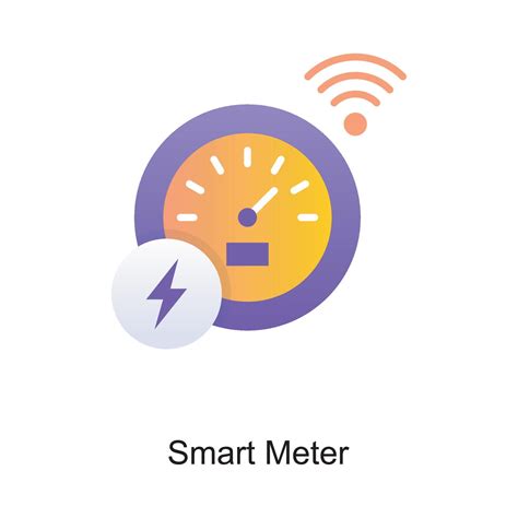 Smart Meter vector Outline Icon Design illustration. Internet of Things Symbol on White ...