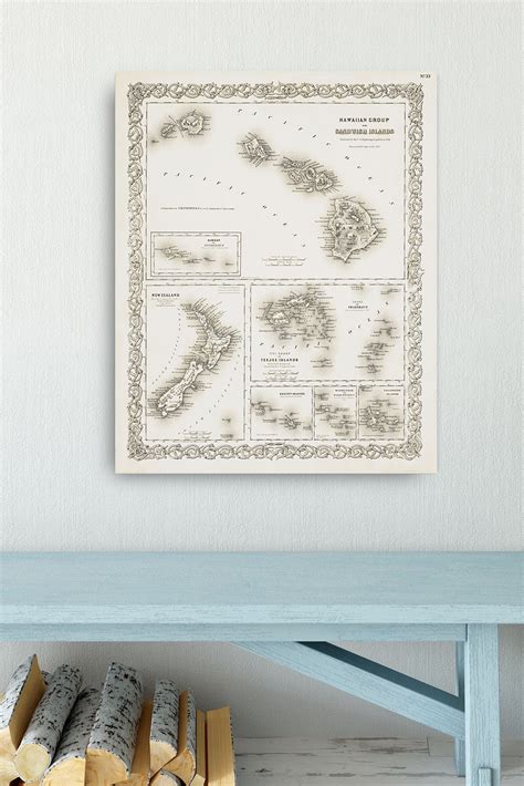 Old Hawaii map Vintage Hawaiian map Sandwich Islands map 1841 Antique ...