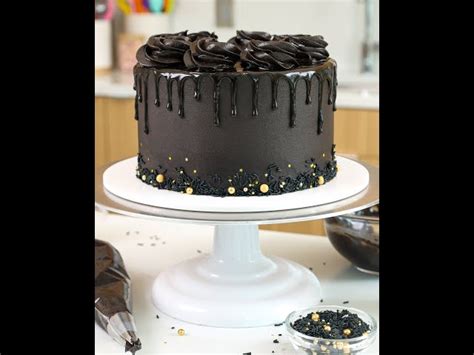 Black Drip Cake from Chelsweets - recipe on Niftyrecipe.com