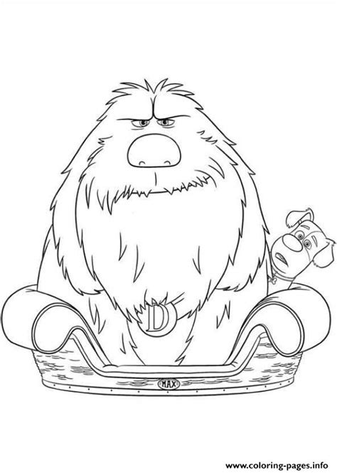 Duke In Max Bed Secret Life Of Pets Coloring Pages Printable