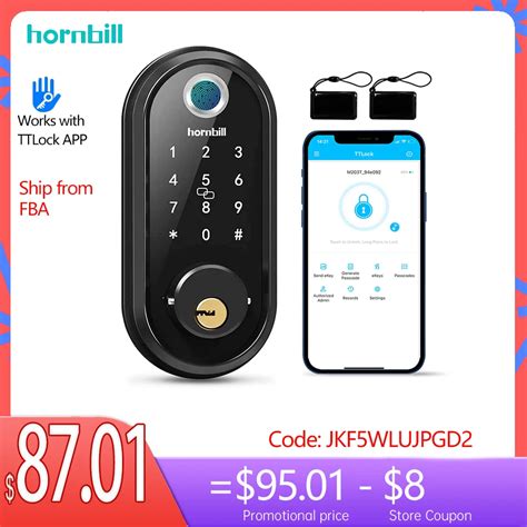 Hornbill Biometric Fingerprint Smart Door Lock Wifi Keyless Entry Front Door Locks And ...