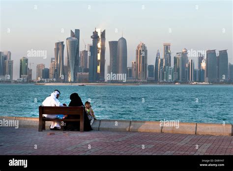 Qatar, Doha, skyline Stock Photo - Alamy