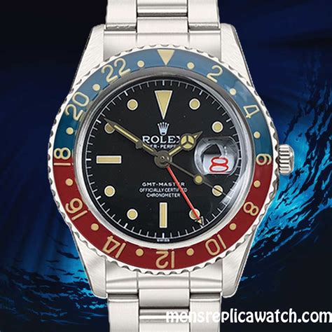 Mens Replica Rolex GMT-Master Rolex Calibre 2836 6542 Men's Silver-tone ...