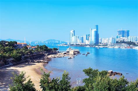 HD wallpaper: xiamen, china, city, sea, blue, sky, water, beach, boats ...