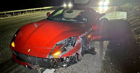 Driver has lucky escape after crashing £350,000 Ferrari on Valentine's ...