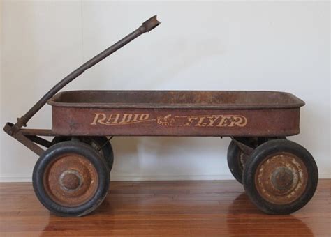 Vintage 1950s Radio Flyer Wagon // Firestone Wheels // Coaster