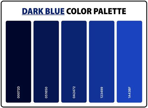 the blue color palette for dark blue is shown in three different colors, and it's