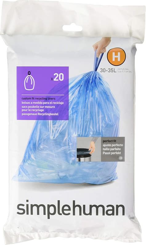 Amazon.com: simplehuman CW0161 Code B Custom Fit 6L Trash Can Liners ...