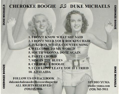 Duke Michaels – Cherokee Boogie – Studio Yuma