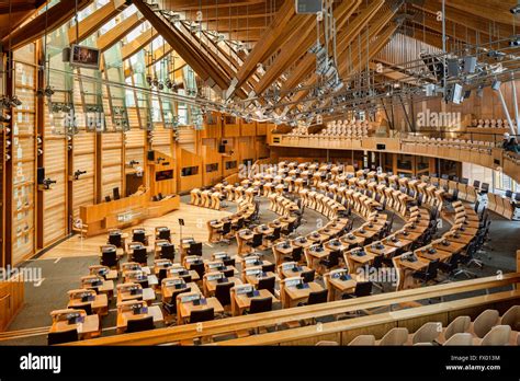 The Debating Chamber of the Scottish Parliament in Holyrood Stock Photo, Royalty Free Image ...