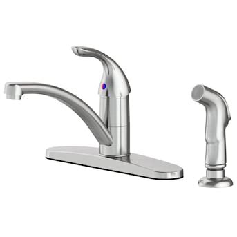 Project Source Stainless Steel Single Handle Mid-arc Kitchen Faucet ...