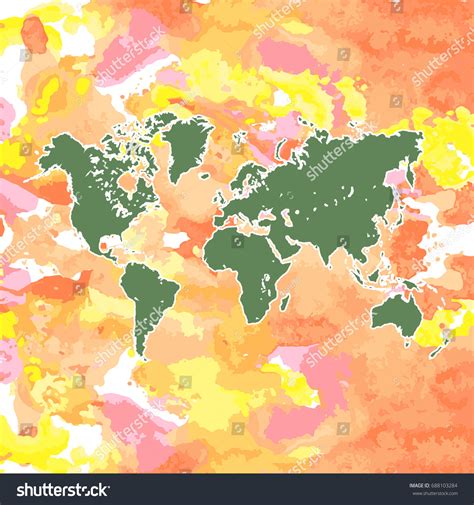 Hand Drawn Watercolor World Map Isolated Stock Vector (Royalty Free ...