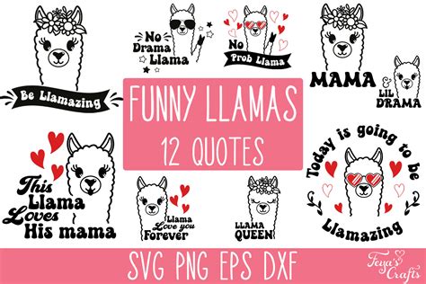 Funny Llama SVG Bundle No Probllama Svg Mama Llama Svg Cut - Etsy