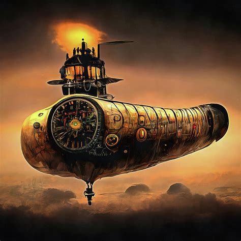 Steampunk Zeppelin 02 Digital Art by Matthias Hauser | Pixels