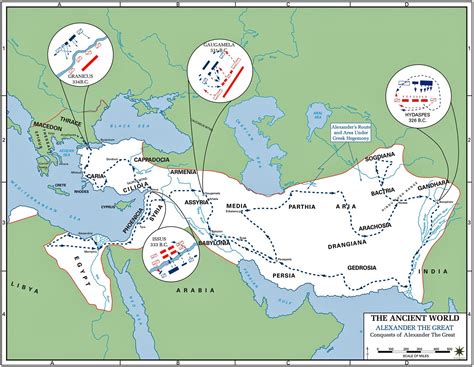 Map of the Conquests of Alexander the Great 336-323 BC | Alexander the great, History ...