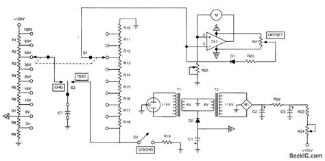 Capacitor Leakage Tester Schematic