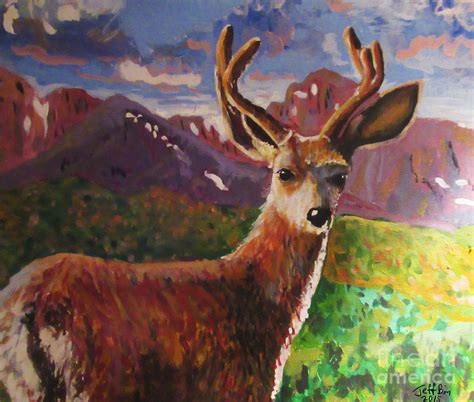 Mule Deer Buck Painting by Jeff Birr - Fine Art America