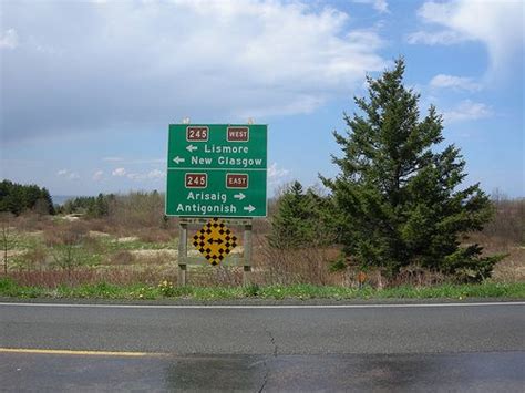 Road Signs on Nova Scotia Route 245 near Knoydart, NS New Glasgow ...