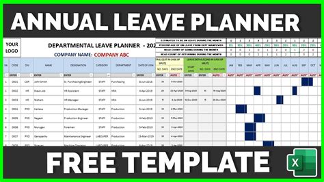 Annual Leave Planner Excel Template