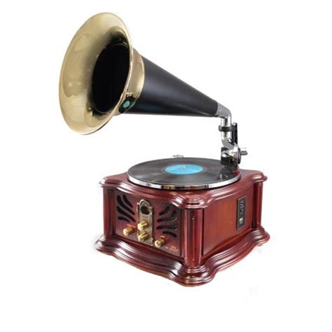 Vintage Retro Classic Style BT Turntable Phonograph Speaker System with MP3 ReCording Ability ...