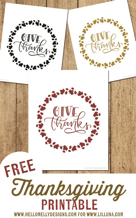 Give Thanks Printable - Lil' Luna