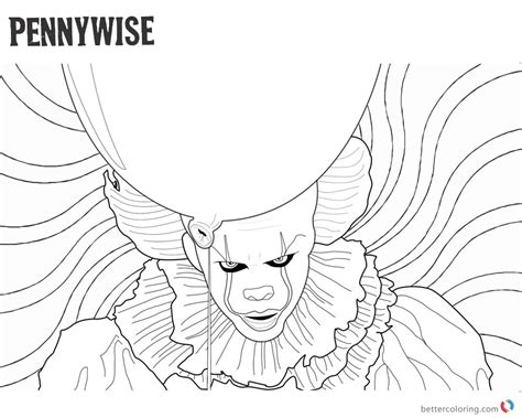 Scary Pennywise Coloring Pages : More images for scary pennywise ...