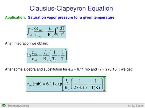 PPT - Clausius-Clapeyron Equation PowerPoint Presentation, free download - ID:6569609