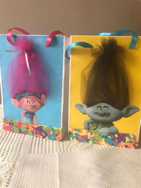 trolls party bags.trolls favors. party favor set of 10 for