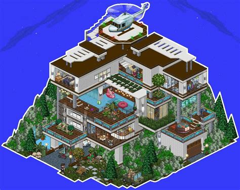 Tropical Habbo Manor | Fantasy house, Cute art styles, Isometric art