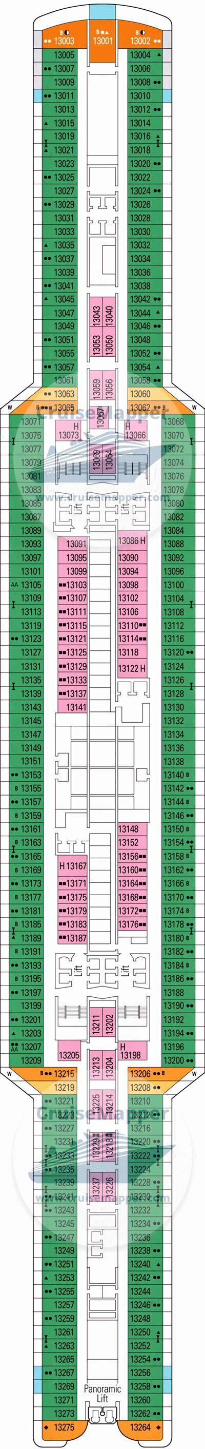 MSC Seaview deck 13 plan | CruiseMapper