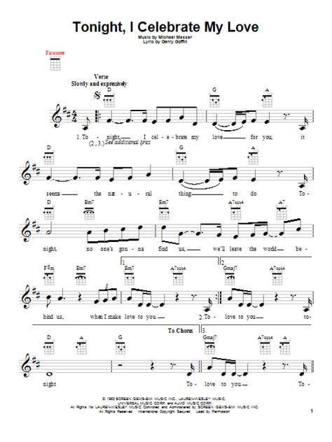 Peabo Bryson & Roberta Flack "Tonight, I Celebrate My Love" Sheet Music Notes | Download ...