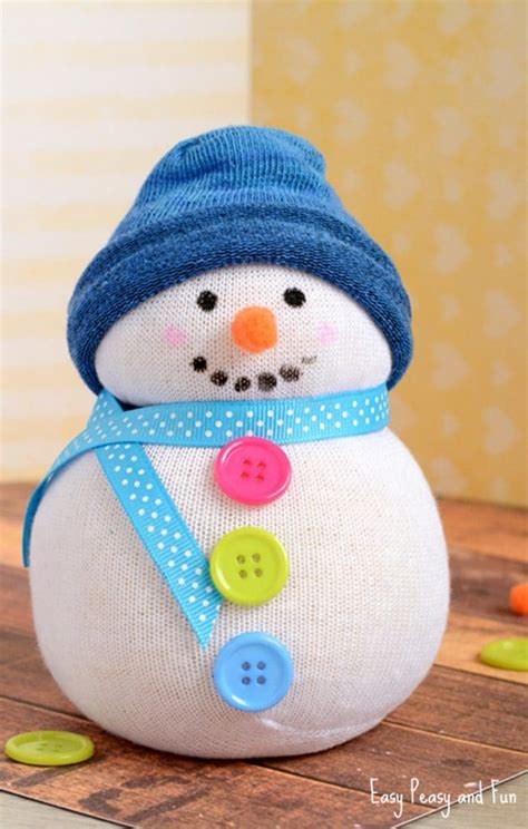No-Sew Sock Snowman Craft - Easy Peasy and Fun