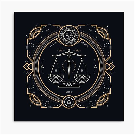 Libra Zodiac Sign Canvas Print by ZodesignArt | Sacred geometry elements, Astrological symbols ...