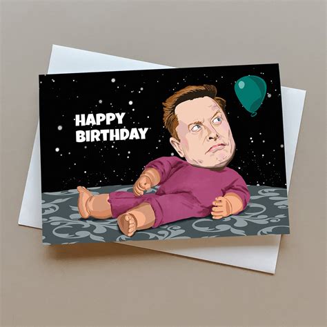 Funny Elon Musk Birthday Card, Weird Birthday Card, Greeting Card ...