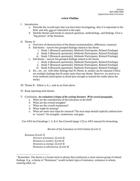 Literature Review Outline