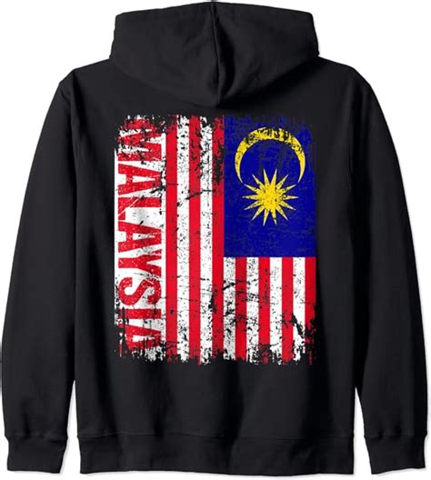 MALAYSIA Flag Vintage Distressed MALAYSIA Zip Hoodie : Amazon.co.uk: Sports & Outdoors